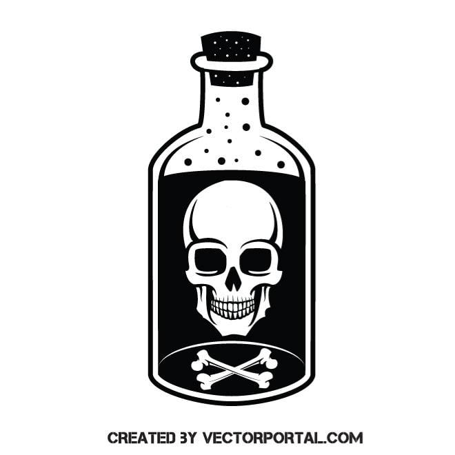 Bottle of poison Royalty Free Stock SVG Vector and Clip Art