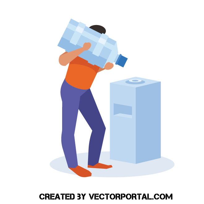 Water dispenser delivery Royalty Free Stock SVG Vector and Clip Art