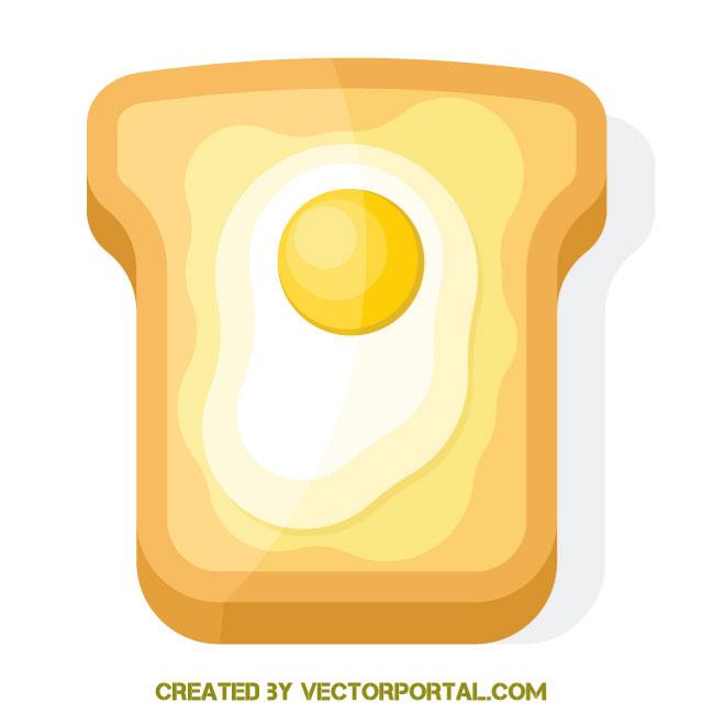 Bread toast with egg Royalty Free Stock SVG Vector and Clip Art