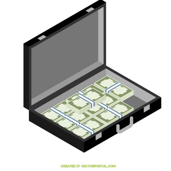 BRIEFCASE WITH MONEY Royalty Free Stock SVG Vector and Clip Art