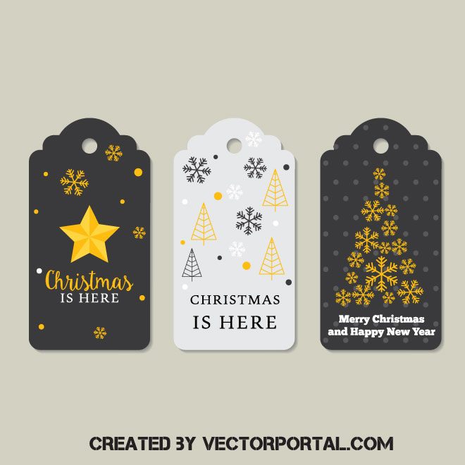 Decorative Christmas labels Royalty Free Stock SVG Vector and Clip Art
