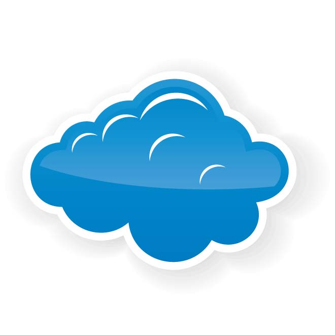 Blue cloud symbol Royalty Free Stock SVG Vector and Clip Art