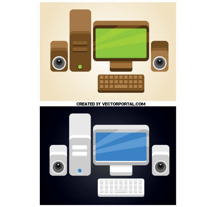 Desktop computer hardware Royalty Free Stock SVG Vector and Clip Art