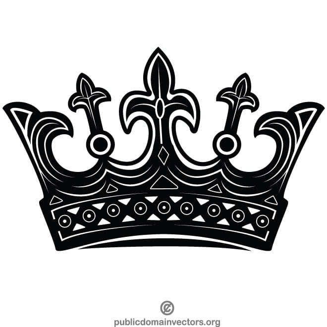 Black And White King Crown Clipart