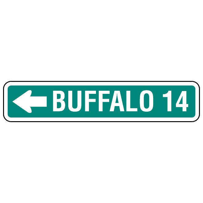 Road direction to buffalo vector sign