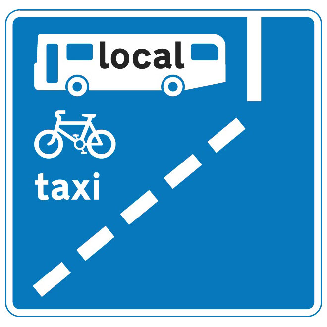 Bus lane ahead road sign Royaltyfree Stock Vector Images and Clip Art