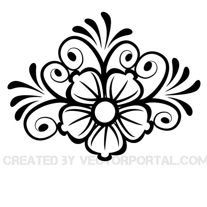 Flower ornament vector clip art
