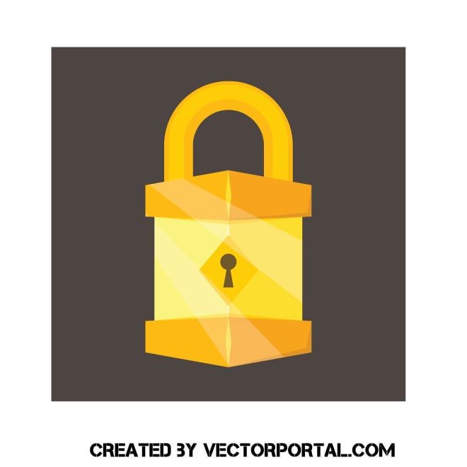 Gold lock Royalty Free Stock Vector Clip Art