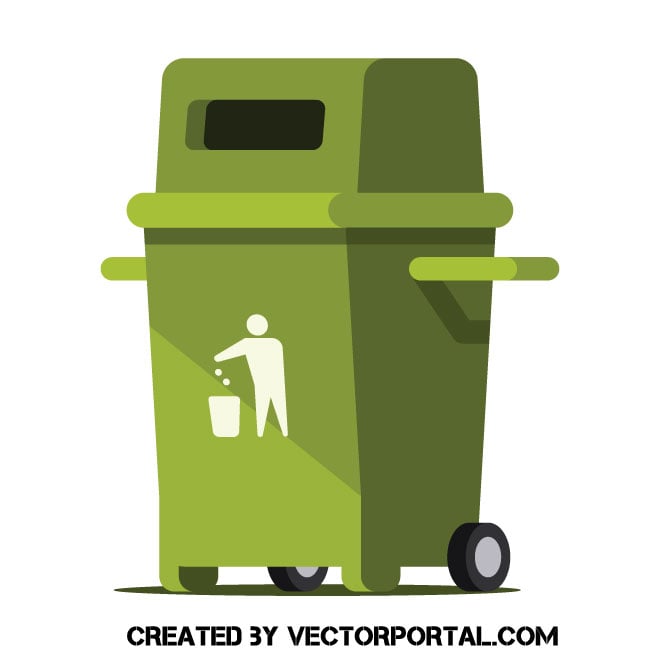 Green trash can Royalty Free Stock SVG Vector and Clip Art