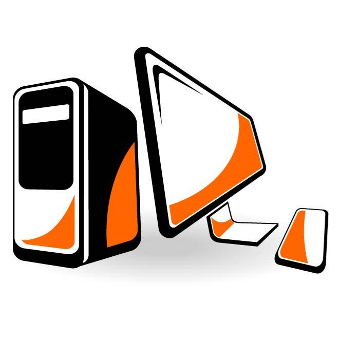 Desktop computer illustration Royalty Free Stock SVG Vector and Clip Art