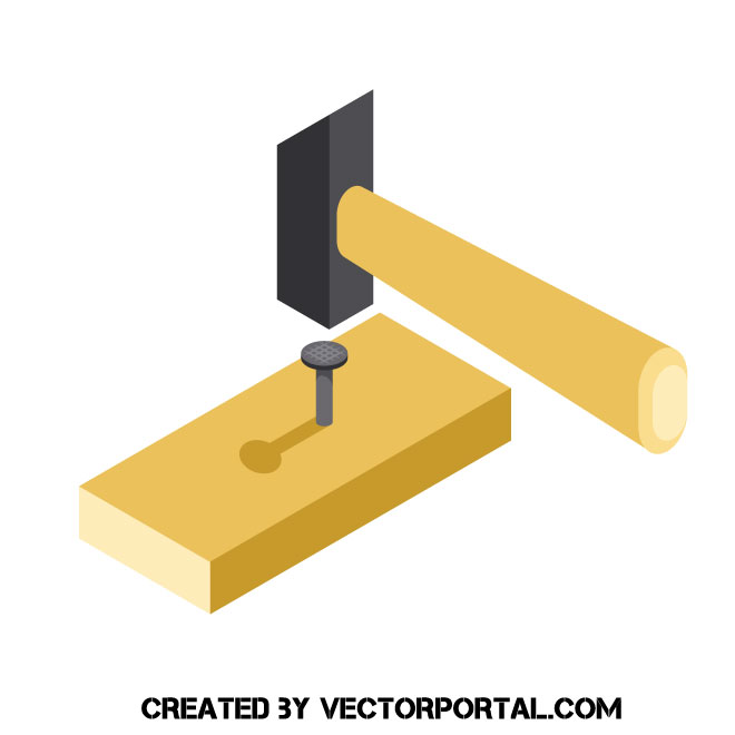 Hammer and nail Royalty Free Stock SVG Vector