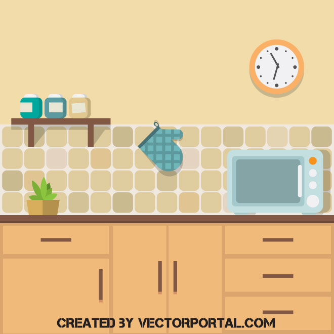 Kitchen interior image Royalty Free Stock SVG Vector