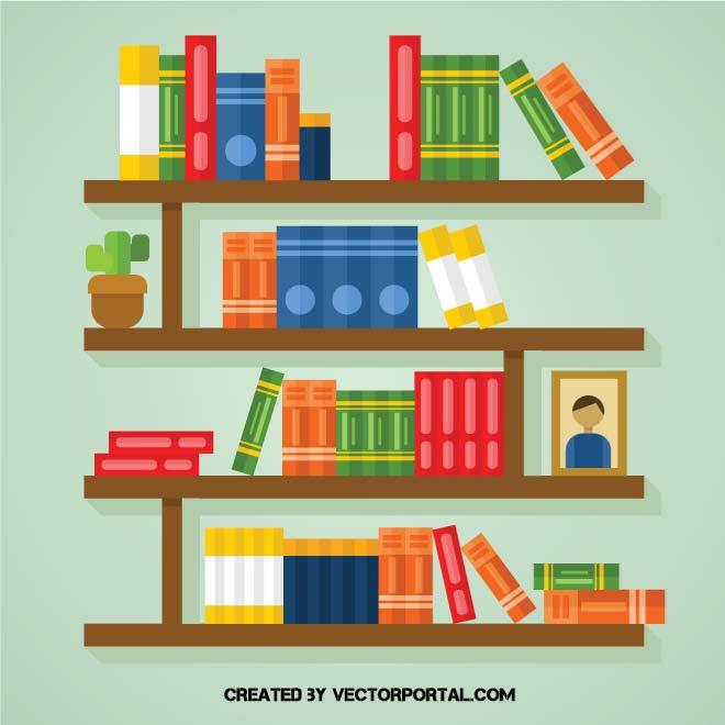Books on bookshelf Royalty Free Stock SVG Vector and Clip Art