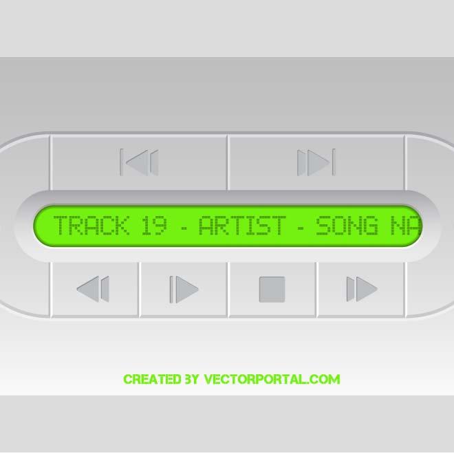 MP3 PLAYER DISPLAY Royalty Free Stock SVG Vector and Clip Art