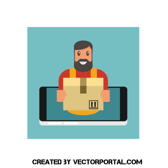Online delivery clip art Royalty Free Stock SVG Vector and Clip Art