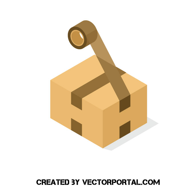 Packing a cardboard box image.ai Royalty Free Stock SVG Vector