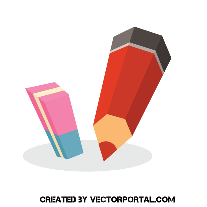Pencil with eraser clip art Royalty Free Stock SVG Vector and Clip Art
