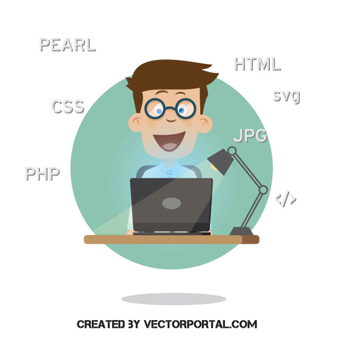 Programmer vector clip art