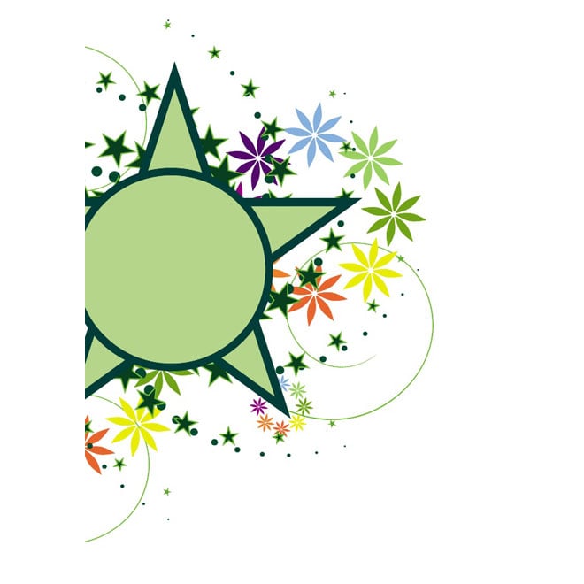 Green star floral decoration Royalty Free Stock SVG Vector