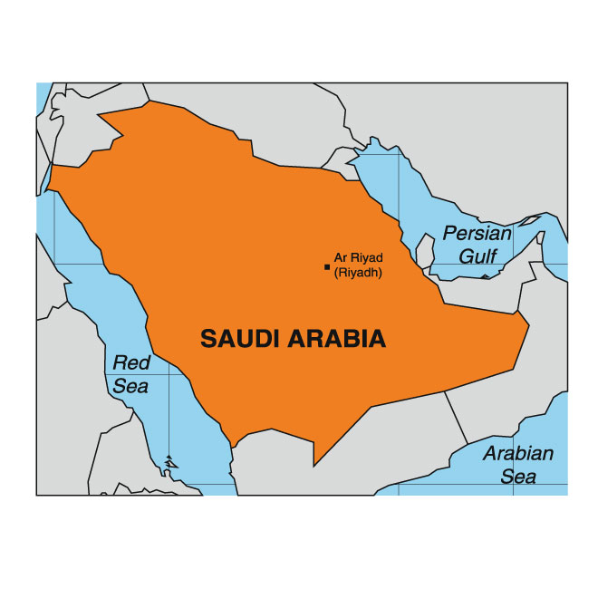 Saudi Arabia map Royaltyfree Stock Vector Images