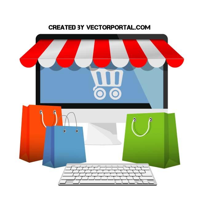 Online shopping illustration Royalty Free Stock SVG Vector