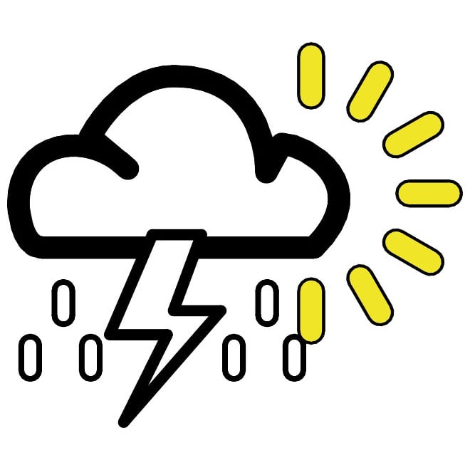 Showers partial sunny weather symbol Royalty Free Stock SVG Vector and Clip Art