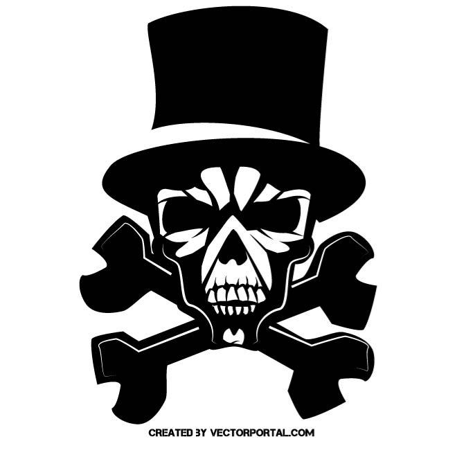 Skull with hat Royalty Free Stock SVG Vector and Clip Art