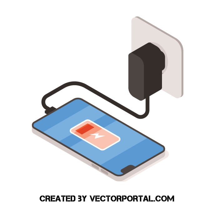 Smartphone battery charging.ai Royalty Free Stock SVG Vector and Clip Art