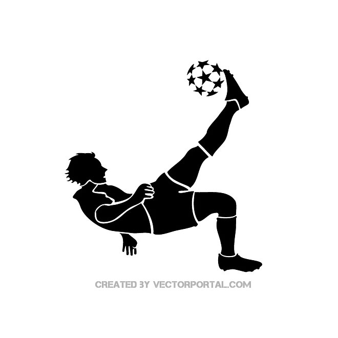 Soccer player kicking ball .ai Royalty Free Stock SVG Vector