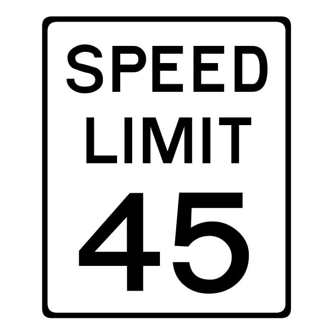 Speed Limit Sign 75 Clipart