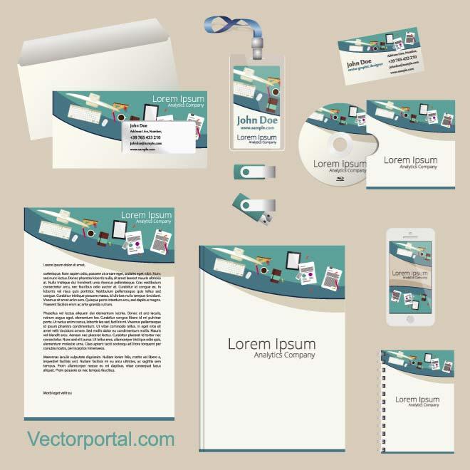 Stationery design elements Royalty Free Stock SVG Vector and Clip Art