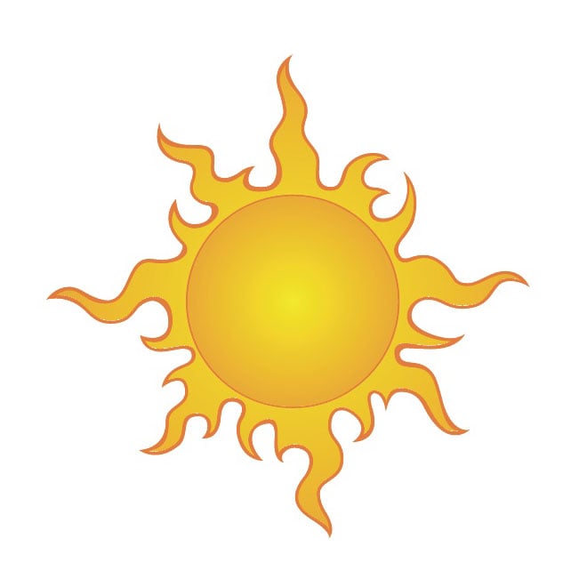 Left Corner Sun Clipart Image