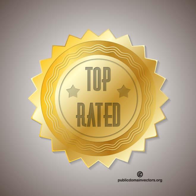 GOLDEN BADGE TOP RATED.ai Royalty Free Stock SVG Vector and Clip Art