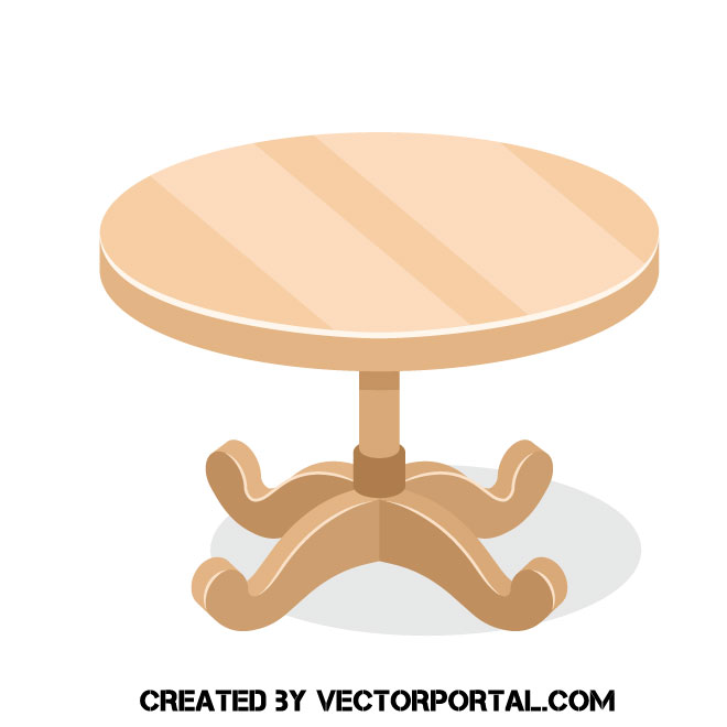 Wooden round table clip art Royalty Free Stock SVG Vector and Clip Art