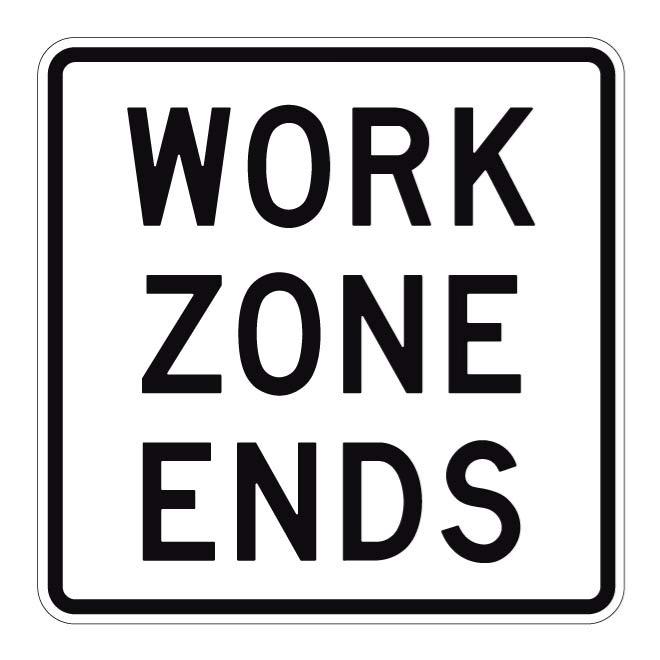 Work zone ends Royalty Free Stock SVG Vector and Clip Art