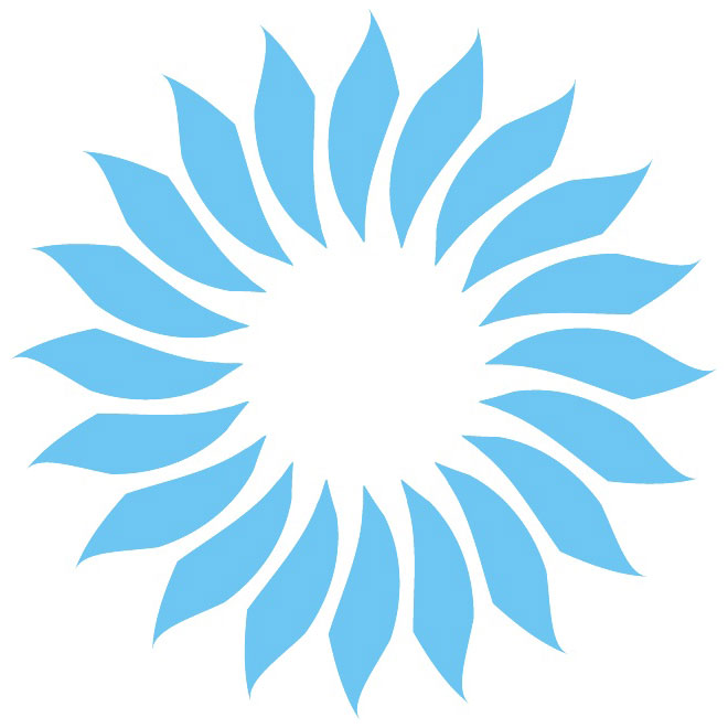 Blue flower logo design Royalty Free Stock SVG Vector and Clip Art