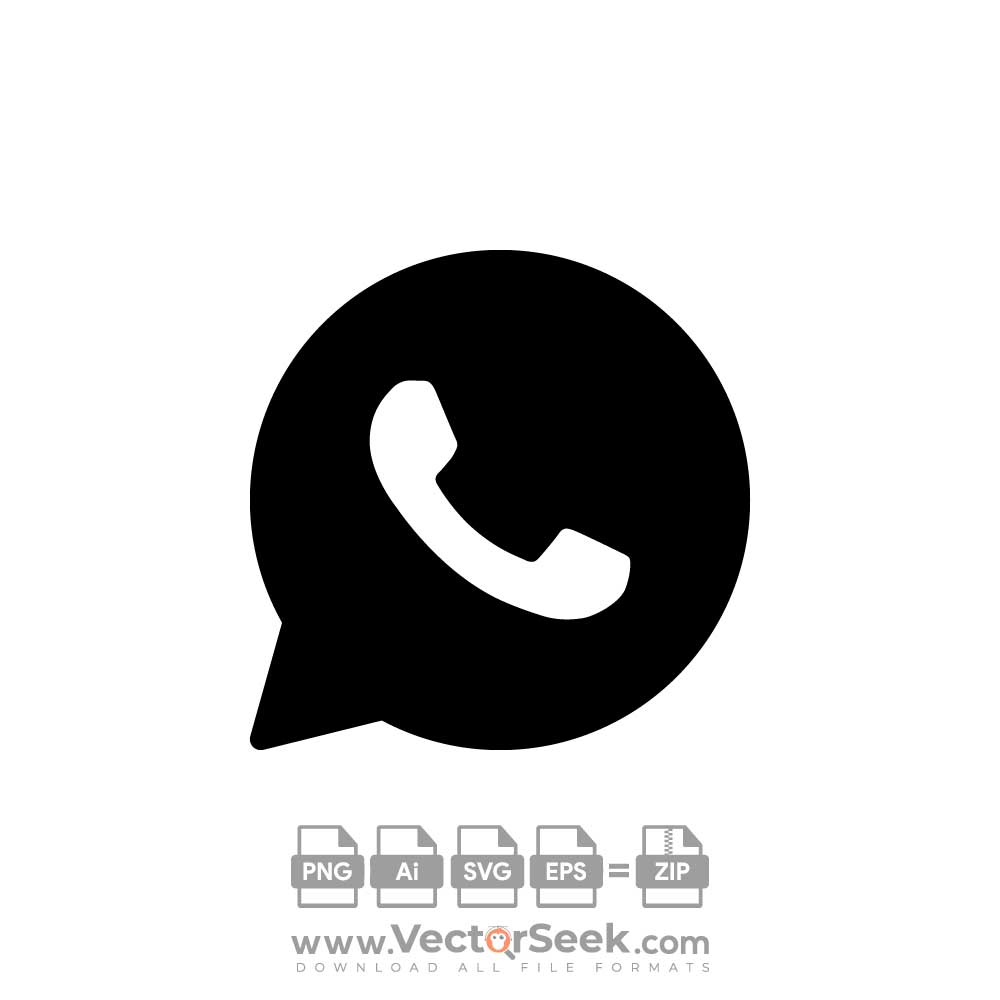 Black Whatsapp Icon Vector (.Ai .PNG .SVG .EPS Free Download)