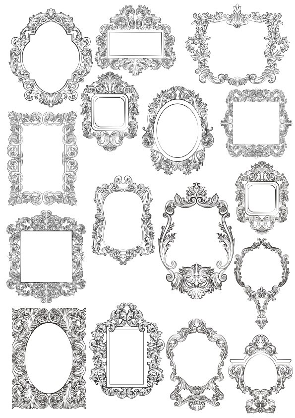 Baroque Floral Frames Free CDR Vectors File Vectors File