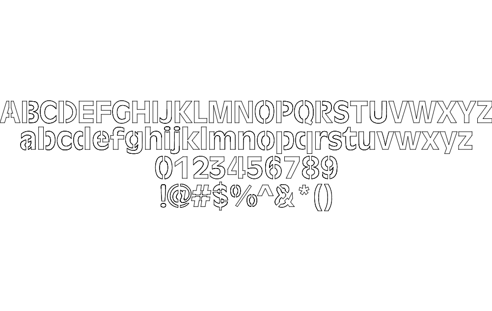 Laser font Free DXF Vectors File Vectors File