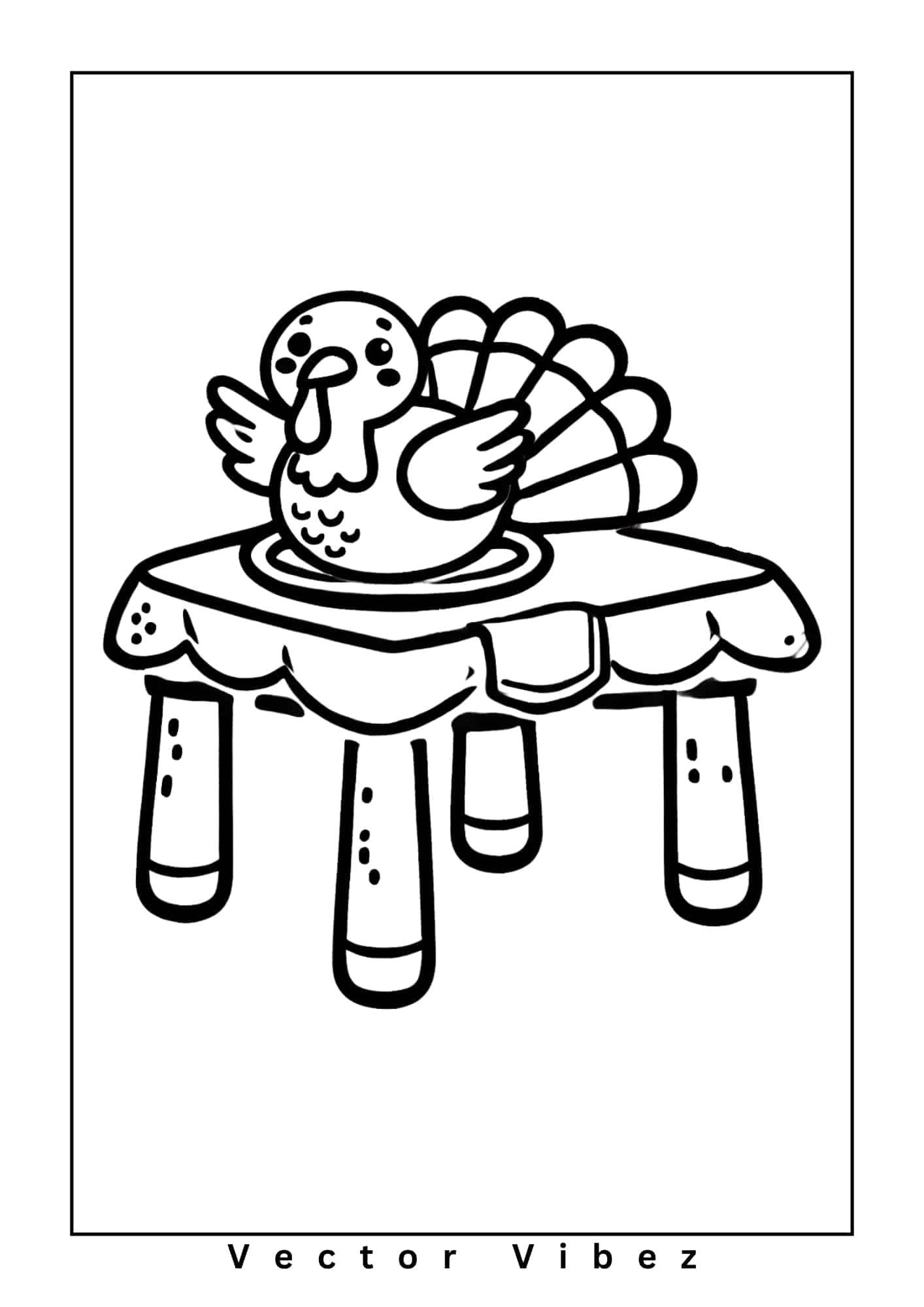 Thanksgiving Coloring Turkey Vector Vibez