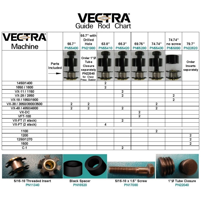 VX38 /38003850/3500 /VX48 /48004850 ONE Row Station Guide Rod Rods