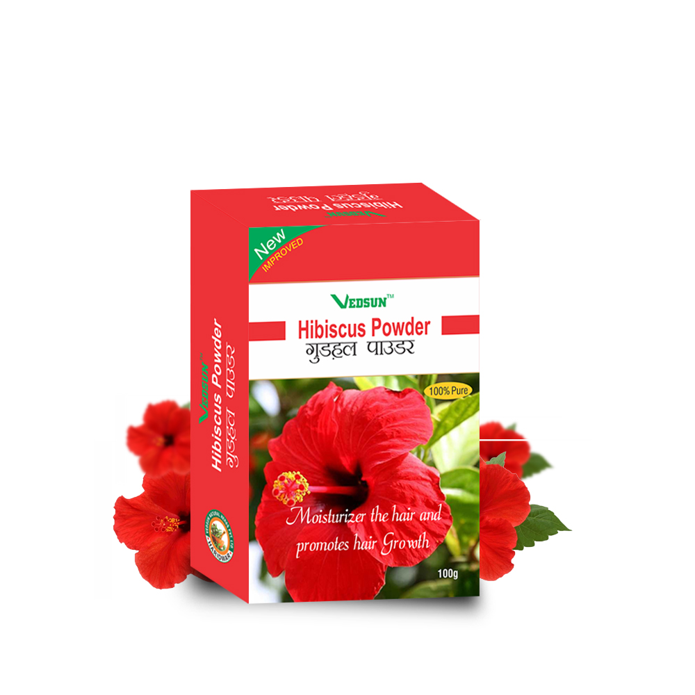 Hibiscus Powder Ayurvedic treatment for nourishing Skin & Hair VEDSUN