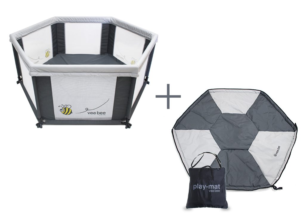 6 Sided Play Yard Set (Mat included) VeeBee