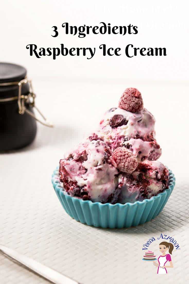 3 ingredients Raspberry Ice Cream No Churn Veena Azmanov