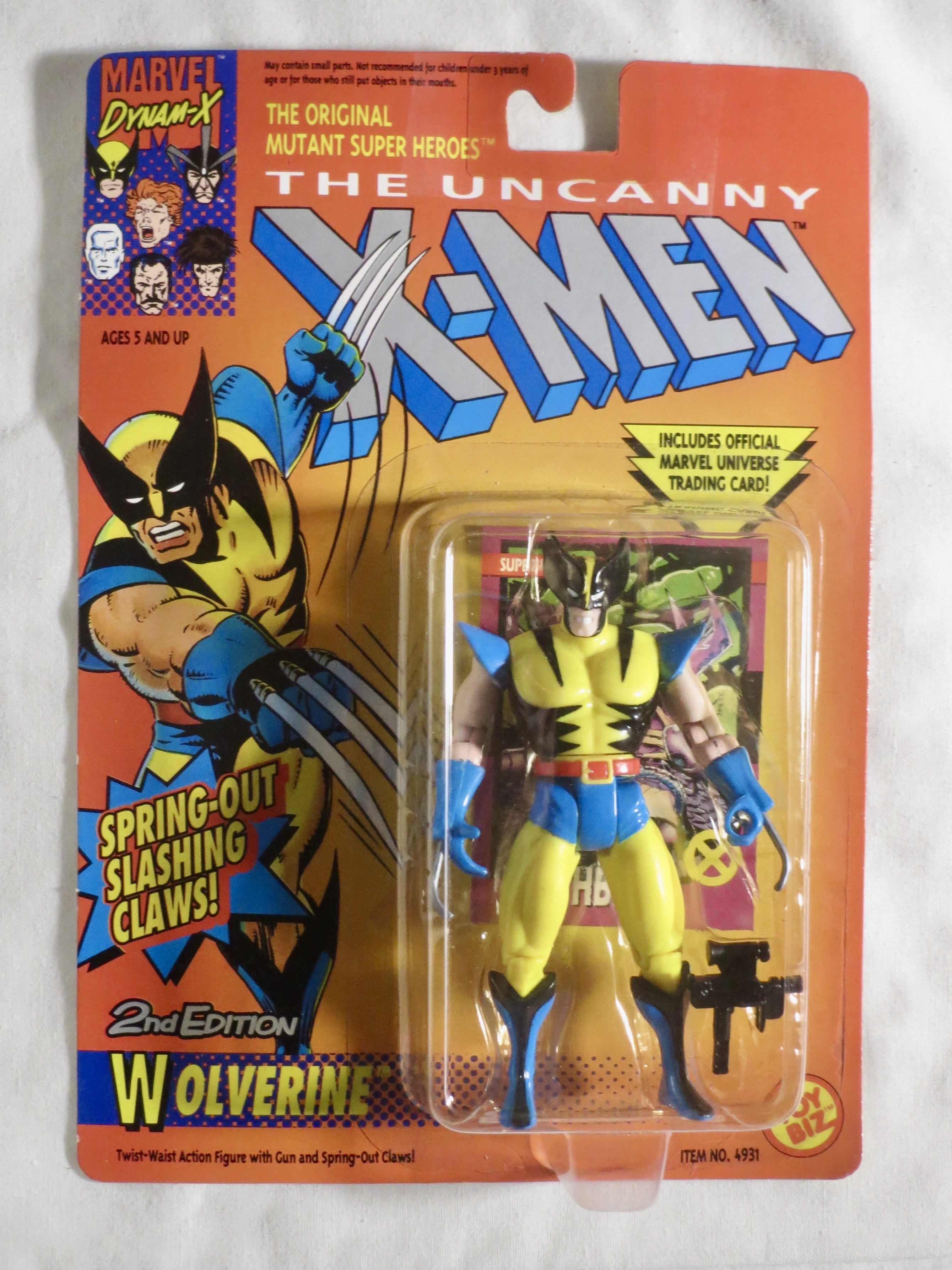 Wolverine 2nd Edition Xmen Action Figure on card by Toy Biz (1992).
