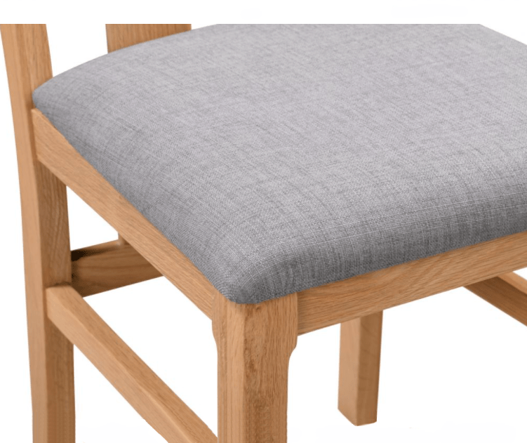 Cotswold Dining Chair Grey Linen Seat Pad Vega Direct