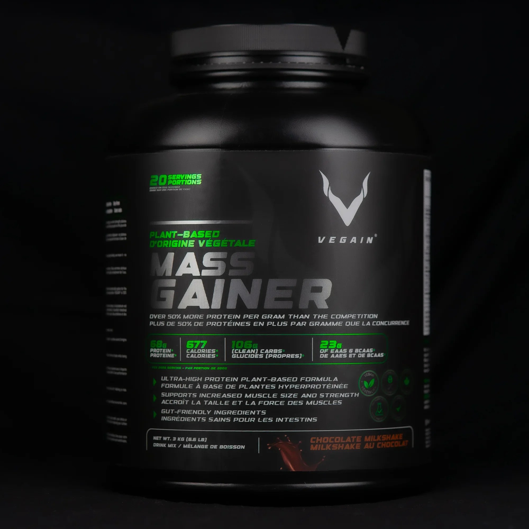 Vegan PlantBased Mass Gainer Natural 6.6lbs (3kg) by VEGAIN
