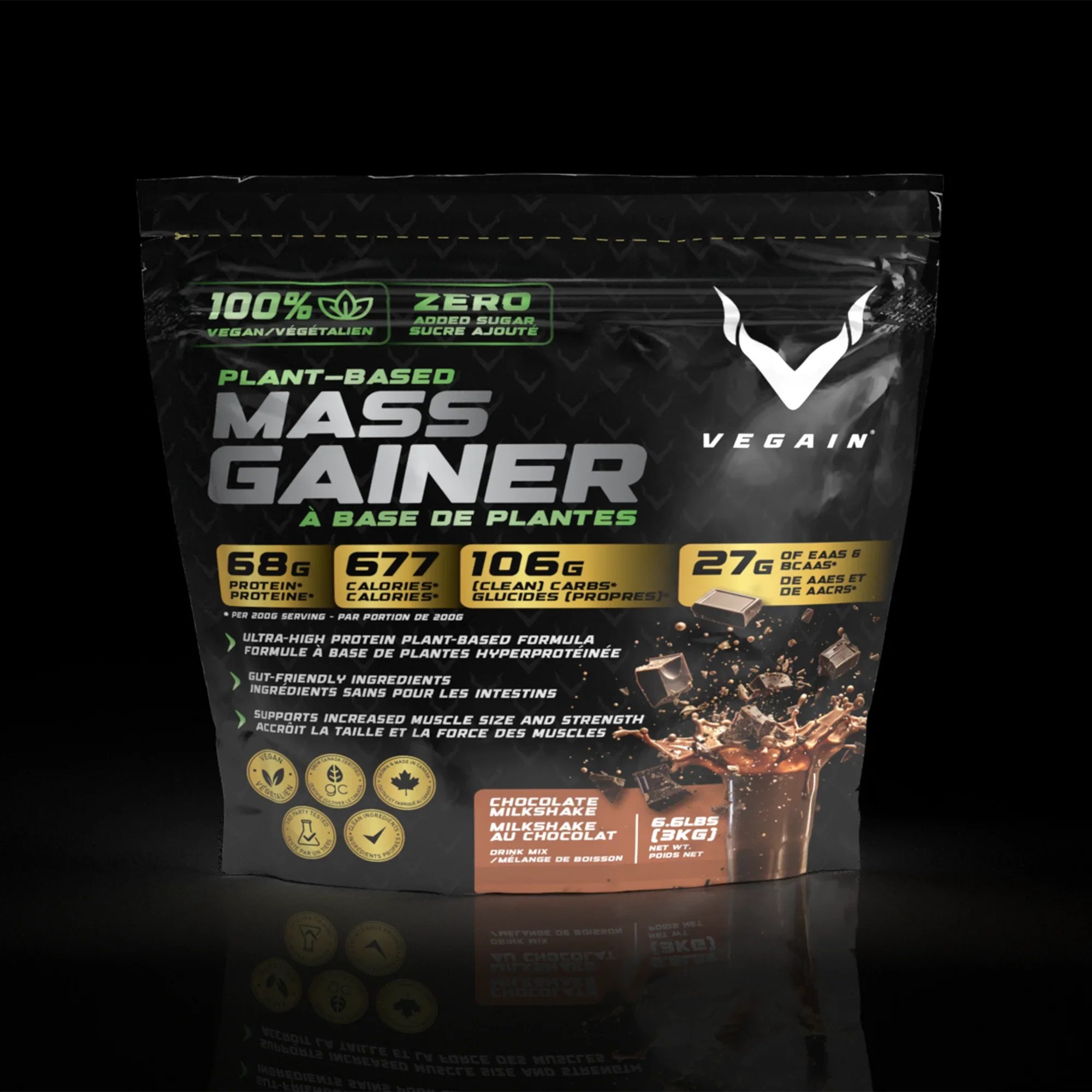 Vegan PlantBased Mass Gainer Natural 6.6lbs (3kg) by VEGAIN