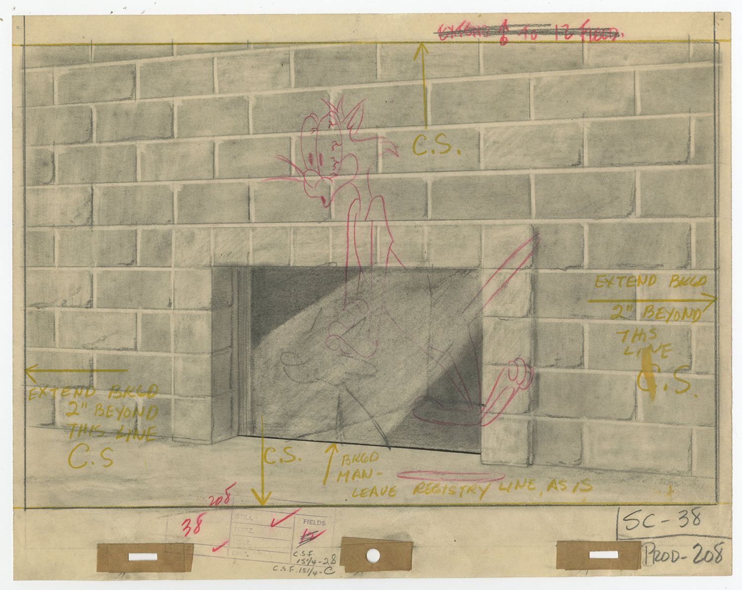 Ventriloquist Cat Layout Drawing ID septmgm8051 Van Eaton Galleries