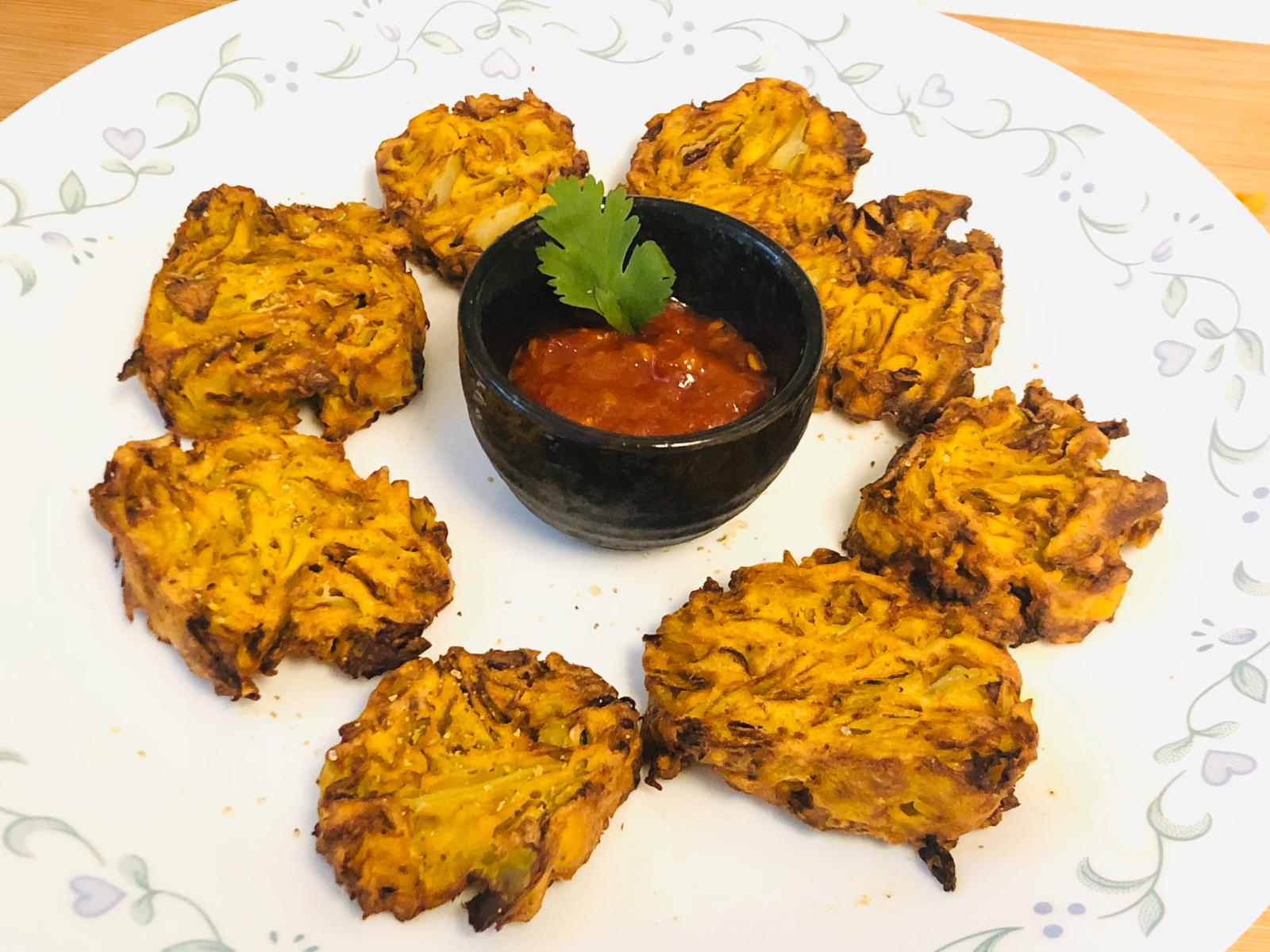 Crispy Cabbage Fritters Vegan Kitchen